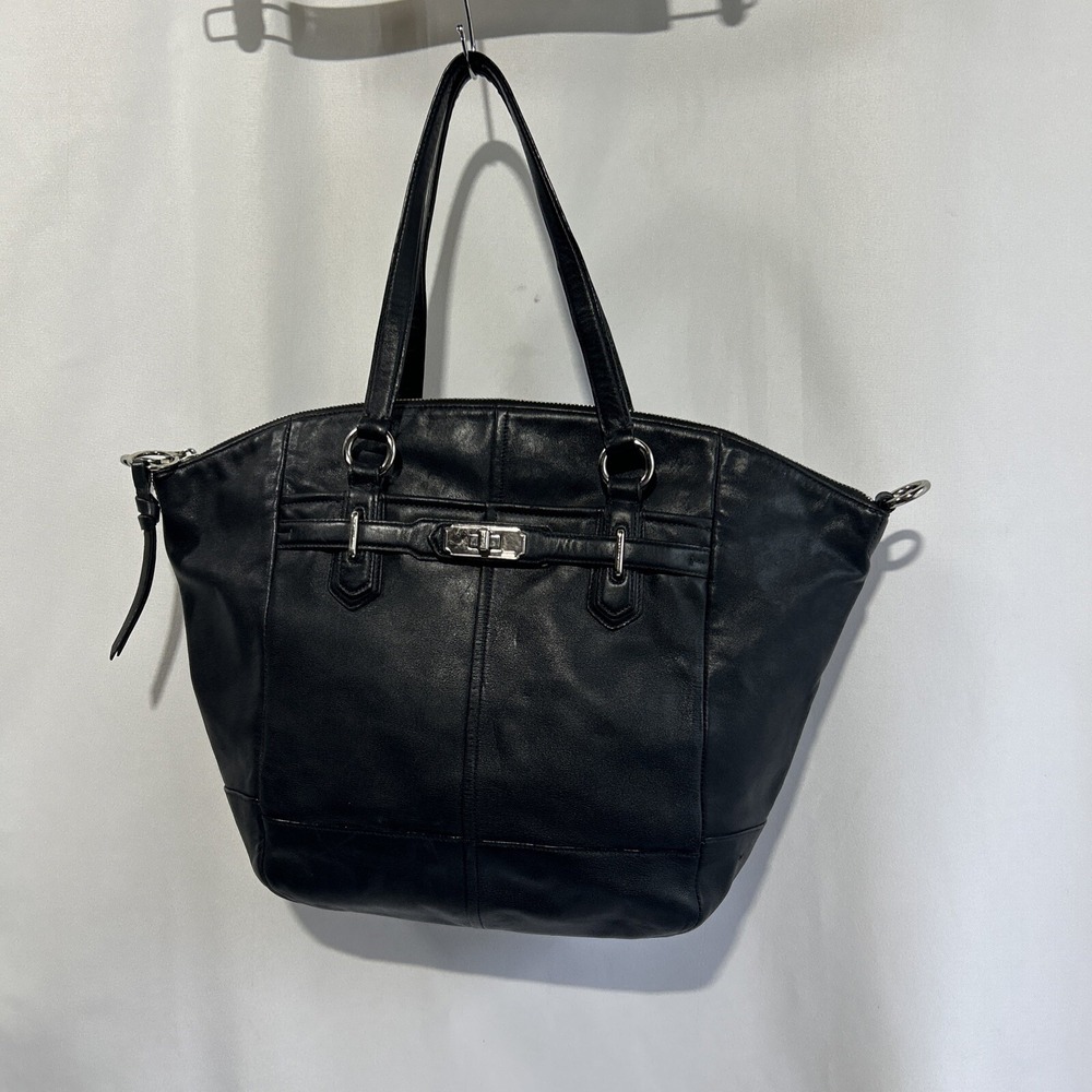 Coach Chelsea Black Leather Purse Handbag Double Handle C1193 -17847